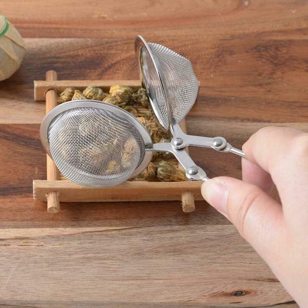 3-pack teinfuser med handtag, te-nätinfuser, snap-boll sil