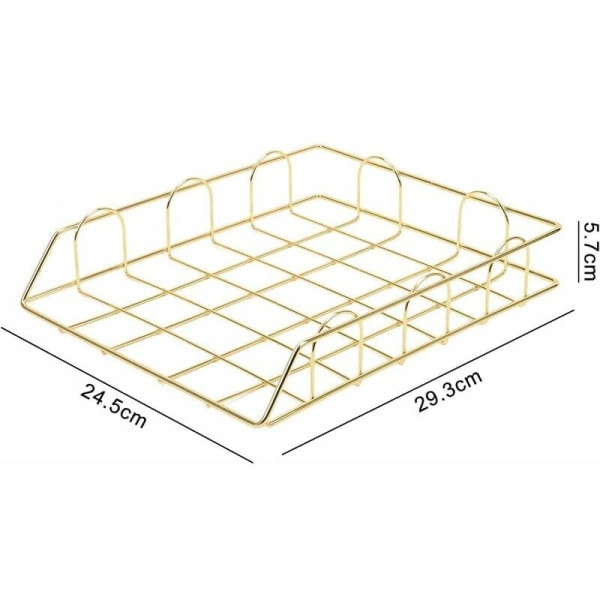 Guld Stakbar Metal Brevbakke, Skrivebordsarrangør Brevbakke til Fili