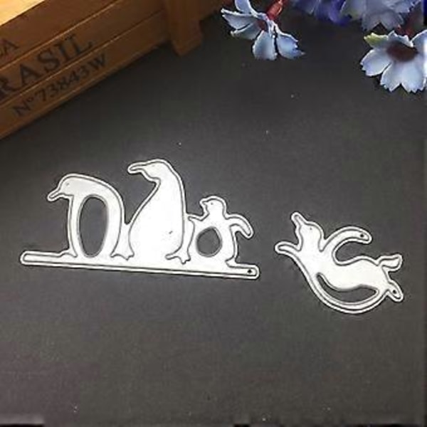 Pingvin Metallstansar Schabloner DIY Scrapbooking Album Stämpel Papperskort Prägling