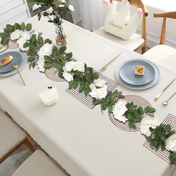 ?Kunstig blomstergirlander rosevin bryllupsdekorasjon, 4 stk Si