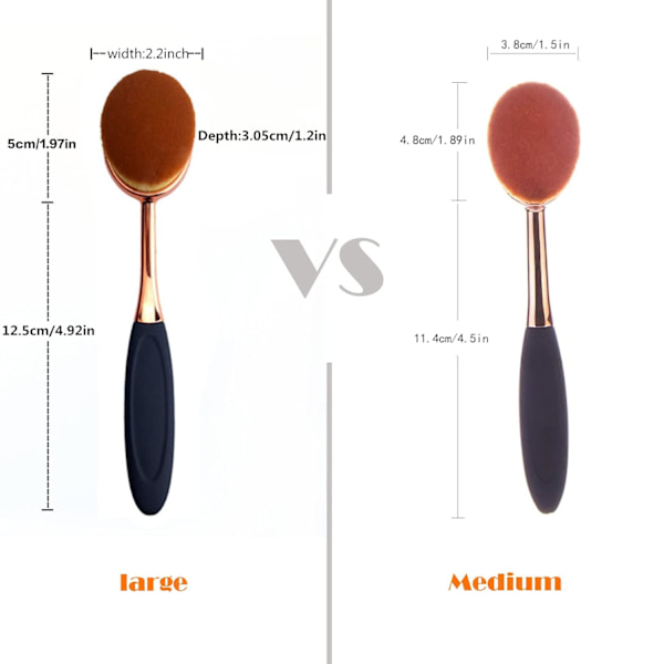 Oval Foundation Brush Stor Tandbørste Makeup Børster Hurtig Flawless