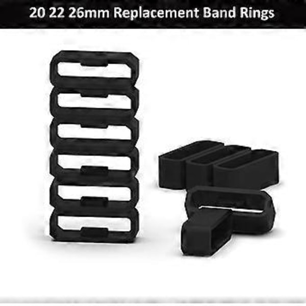 10 stk. Klokkebåndsbeskytter Loop Ring Holder Fastgjøringsspenne for Garmin-Venu 2S (22 mm Svart)