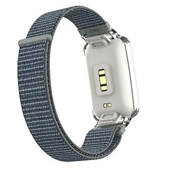 PC-etui + Nylon Loop-rem til Xiaomi Mi Band 7 Pro (Stormgrå)