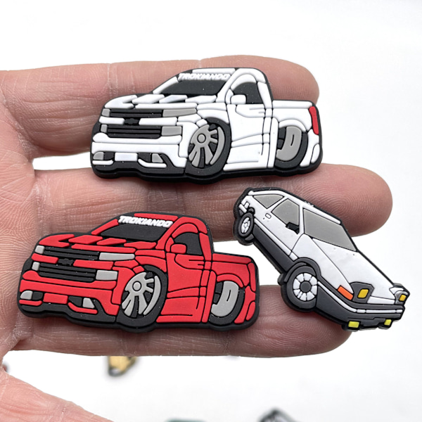 20 stycken bil-sko smycken, tecknade PVC-sko charm för Croc-skor