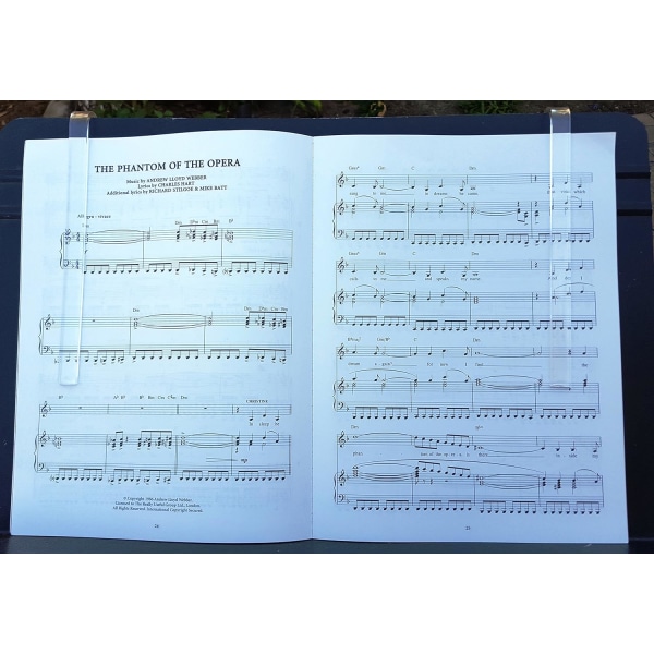 Music Stand Page Holder - Clear Grip 2-pack