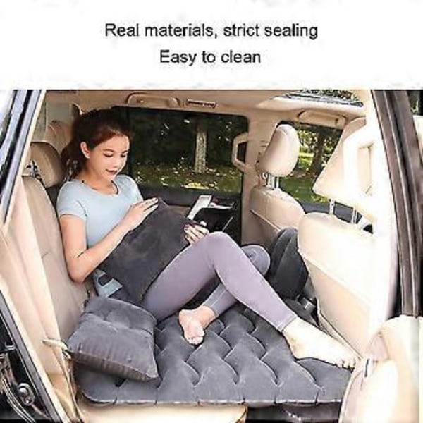 Bil Luftmadras Rejse Seng Fugtsikker Oppustelig Madras Luftmadras Bilsæde Sofa Til Bilsæde Interiør Med Luftpumpe (Beige)