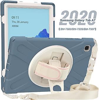 Pure Color Samsung Galaxy Tab A7:lle Musta (Sininen)