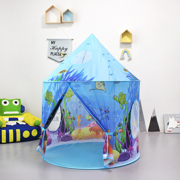 Ocean Blue Castle Barnerom, Barnerom Spilltelt, Spilltelt Hus, Babytelt Hus, Baby Spill