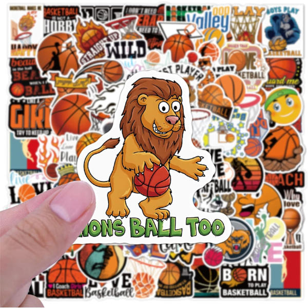 100 stycken basketbollgraffitidekaler - Roliga basketbollfan-dekaler