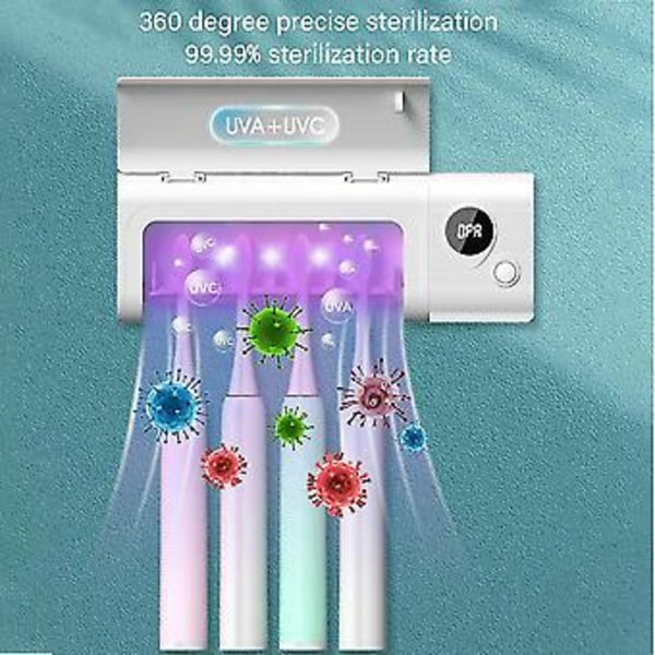 Smart Tandborsthållare Väggmonterad Tandborste Sterilisator Med Timerfunktion Tandborste För Babyflickor Grön