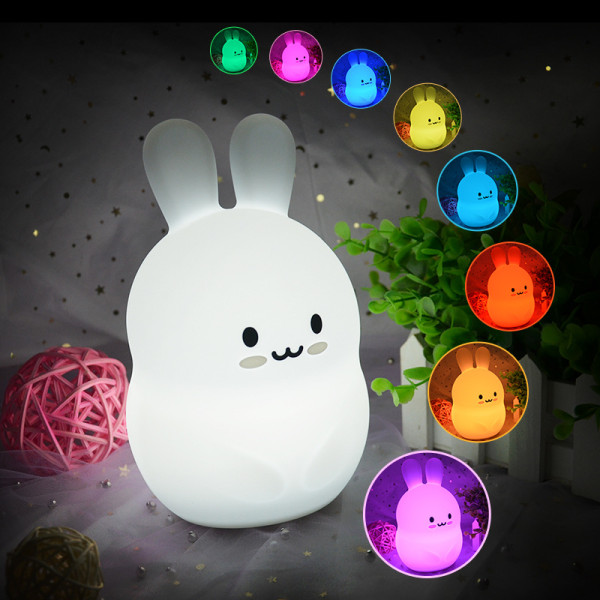 Bunny rabbit, night light for kids, silicone night light for