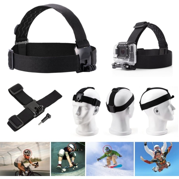 Basics Huvudbandsfäste för GoPro-kamera Kompatibel med Gopro H