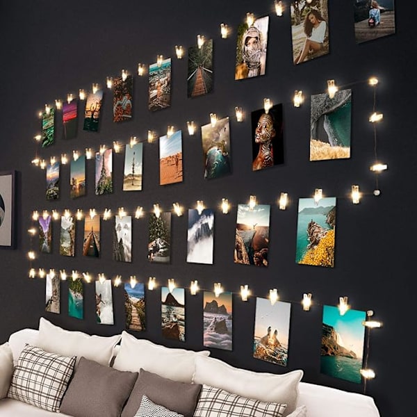 (Blanc Chaud)Guirlande Lumineuse Photo, 100 LED 10M Guirlande P