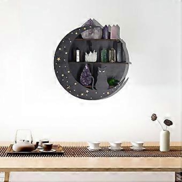 Halloween Opbevaringsreolforme DIY Håndværksforme Måneformet Væghængende Epoxy Støbeform Ornamentforme til DIY Håndværk (Hylende ulv)