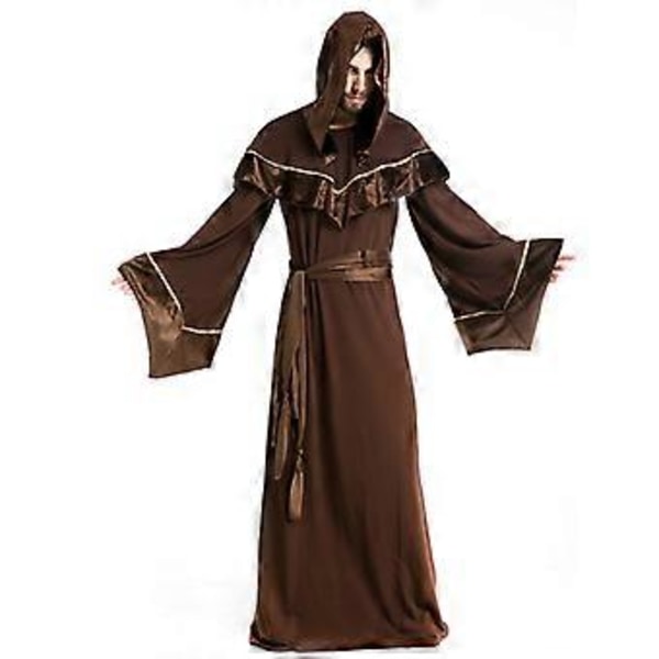 Bomuldsblanding Halloween Voksenkostume Herre Cospaly Troldmandskåbe Grim Reaper Kappe Herre Heksetøj Festforestillingskostume