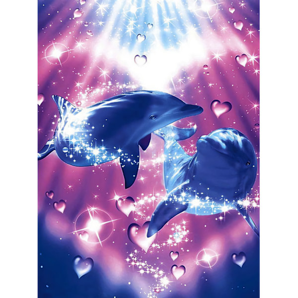 Malet 30*40cmure 5D Diamant Fuld Diamant Korssting (5)Dolphi
