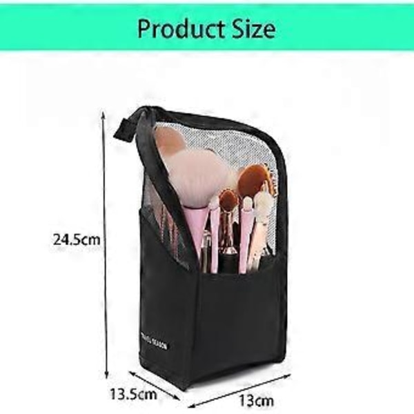 Make-up Bredt Tasker, Kosmetiktaske Kosmetik Etui Organizer til Kvinder og Piger (pink) (sort)
