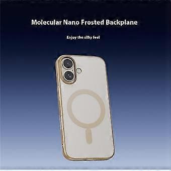 Kompatibelt deksel for iPhone 16, kompatibelt med MagSafe, matt PC-bakside (gull)