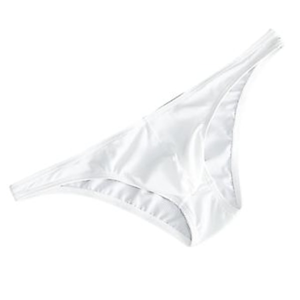 Miesten alushousut Jääsiilkki Ohut Raita Yksivärinen U Kupera Sisäpuolella Käytettävä Seksikäs Nopeasti Kuivuva Thong Alushousut (2XL Valkoinen)
