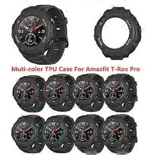 Passar för A mazfit Rex Pro Smartwatch Skyddande Skal (Svart Vit Röd)