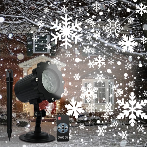 LED-projektori Weihnachten Aussen, LED-projektionslamppu Schneefloc