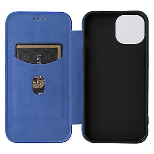 Læder Telefon Case til iPhone 15 Plus (Blå)