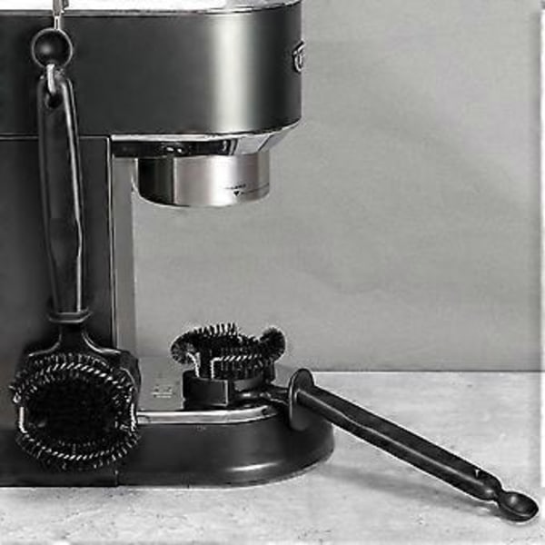Kaffebryggebørste Høy Effektivitet Ringformet Vannbarriere Skje i Enden Utskiftbart Hode Kaffemaskin Rengjøringsbørste Kjøkkenutstyr (58mm)