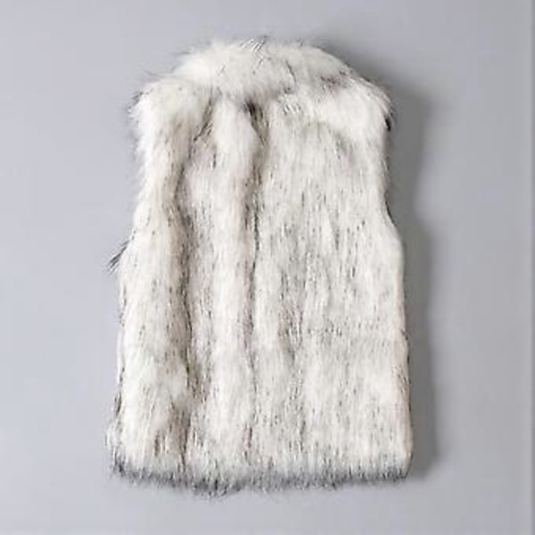 Dam Västs Knappar Knappslå Köldtålig Lös Höst Vinter Förtjockad Fuskpäls Västs Vardagskläder (2XL)