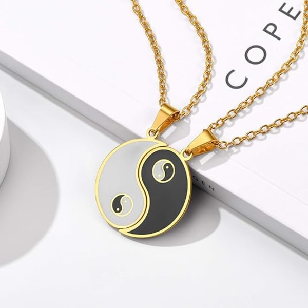 Ruostumattomasta teräksestä valmistettu Yin Yang -kaulakoru miehille, naisille ja teineille, taolaisen symbolin