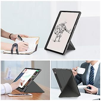 Flera vikbara läderfodral för surfplatta för Samsung Galaxy Tab S9 (Grå)