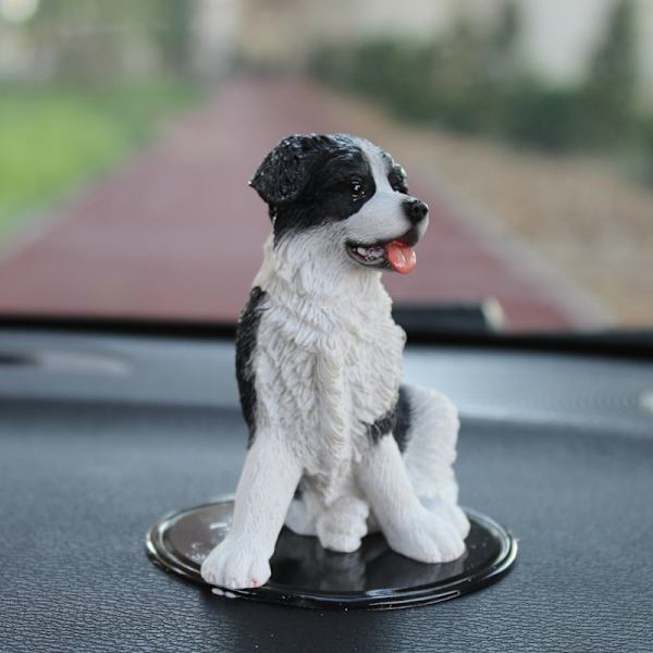 Søt Border Collie Bilmodell Bildekorasjon Skrivebordsinnredning