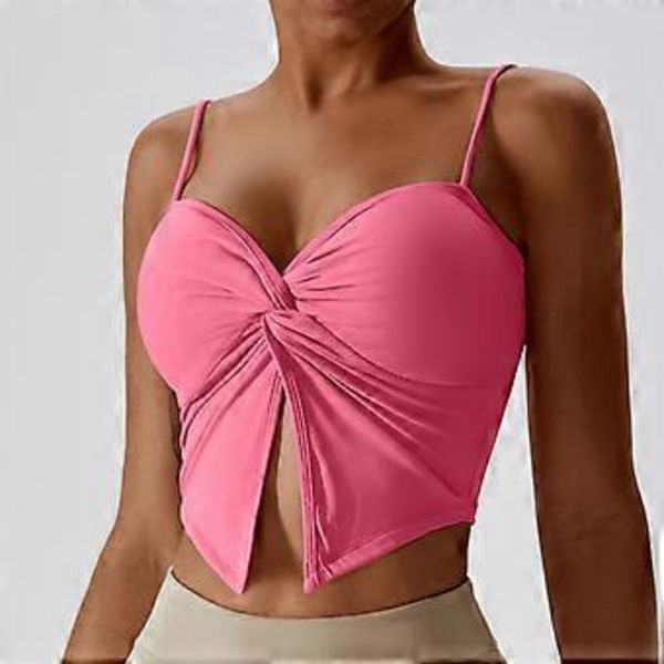 Twist Front Treenaustopit Naisille Hihaton Cropattu Joogatoppi Pinkki M(M Pinkki)