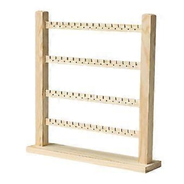 Øreringe Display Stand Træ 4 Niveauer til Kvinder Piger Smykke Organizer