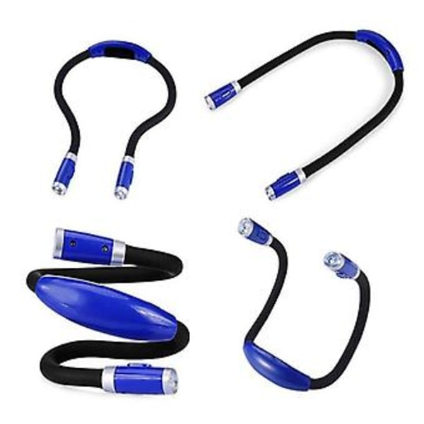 1 kpl LED-lukuvalo, joustava ja ladattava, handsfree-kaulapanta yövalo, USB-lataus kaulavalaisin, lukuvalo, lukuvalo, kaksipäinen
