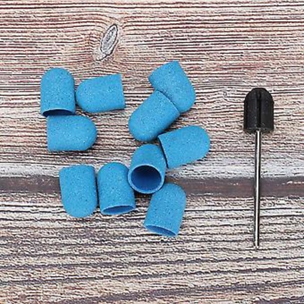 Neglekunst Slibering Hætte Negleslibning Poleringshoved Slibebånd 10 x 15mm (Blå)