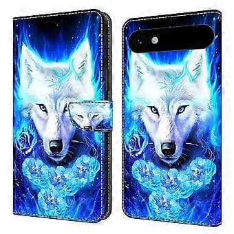 Kompatibelt för iPhone 17 Air Läderfodral Mönstertryck Plånboksställ Flip Telefonfodral (Vit)