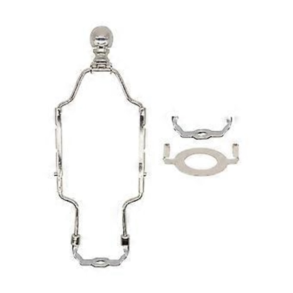 Lampeskærm Harpeholder, Bullhorn Beslag, Lampedele, Justerbar Universal DIY Lampe Harpe DIY Belysningstilbehør, (argent)