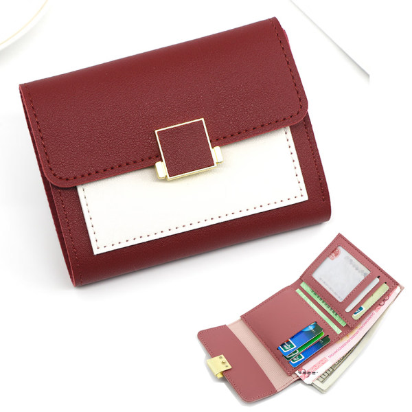 Korthållare för kort plånbok för kvinnor i konstläder med Bu