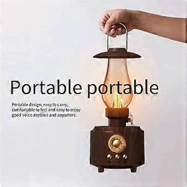 Klassisk Bluetooth-högtalare med atmosfärsbelysning, chockerande basljud, musikspelare, stöd för TF-kort och USB