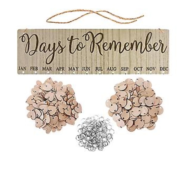 Familj Födelsedagstavla Plakett DIY Hängande Trä Bröllop Påminnelse DIY Kalender (A6)