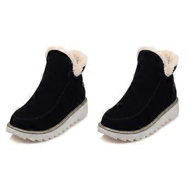 1 Par Klassiska Halkfria Ankel Uggs för Kvinnor Svart Bomull 1 Par Varma Snökängor Mikrofleecefoder (39 svart)