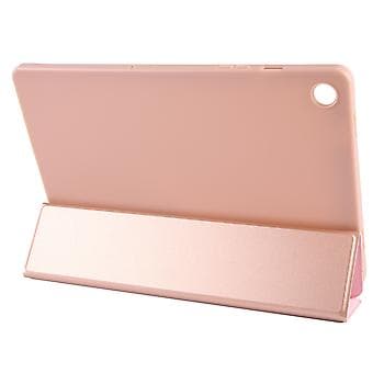 Tri-fold lærtablettveske for Samsung Galaxy Tab A9+ (Rosegull)