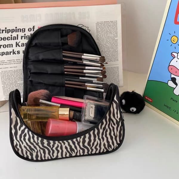 Zebra Print Makeup Taske Vandtæt Nylon