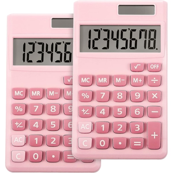 2 delar Basic Standard Miniräknare Mini Digital Desktop Calculat