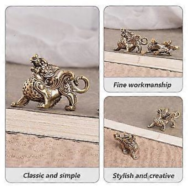 2 stk. Bil Dekoration Statue Guld Velstand Overflod Statue Drage Avatar Figur Kirin Smykke Vedhæng