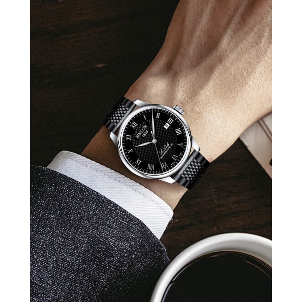 20 mm svart watch i rostfritt stål metall mesh för män kvinnor i 4 färger watch