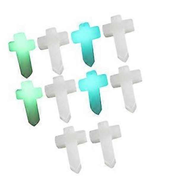 10 stk. Korsformede Vedhæng Simulation Selvlysende Sten Charm til Halskæde Forsyninger DIY Smykkefremstilling (Blandet Farve)