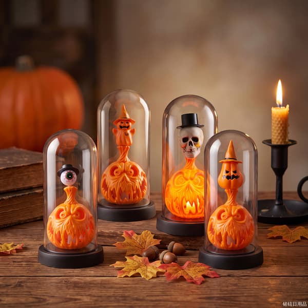Halloween Spøgelses- og Skeletpynt, Perfekt til Halloween LED-lysdekorationer – Græskarhoved