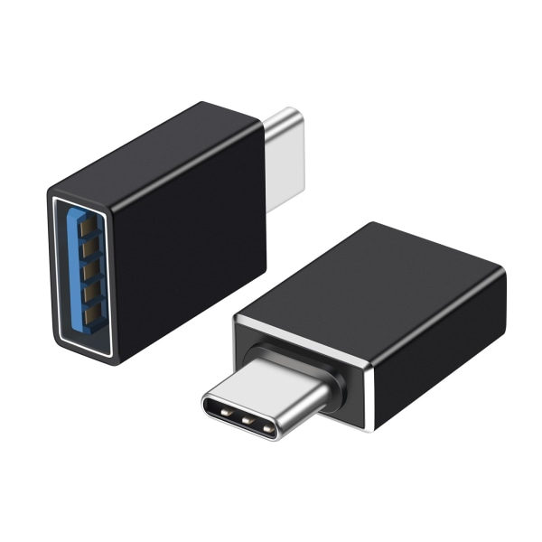 Svart USB C till USB 3.1 OTG-adapter (3-pack), USB Typ C hane