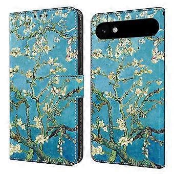 Kompatibelt för iPhone 17 Air Läderfodral Mönstertryck Plånboksställ Flip Telefonfodral (Aprikos)